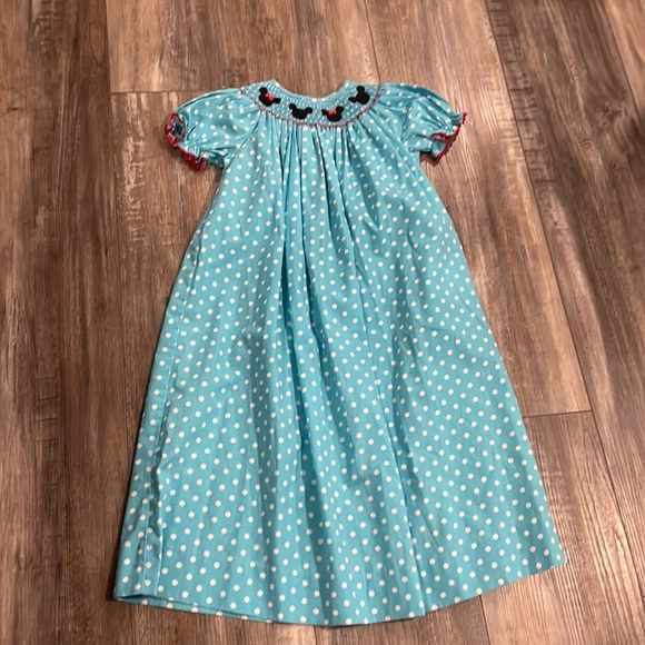 SWEET TEA Disney Minnie Mickey Polkadot Smocked Dress - Picture 4 of 8